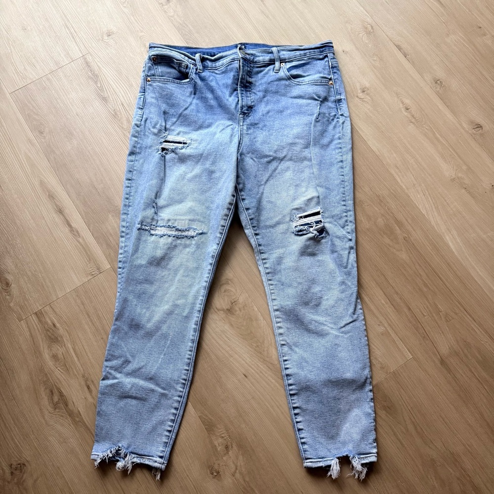 GAP Light Blue Ripped Skinny Jeans